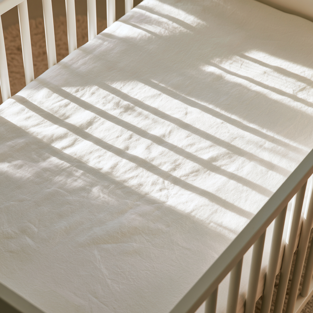 Organic French Linen Fitted Crib Sheet - Breathable Baby Cot Sheet