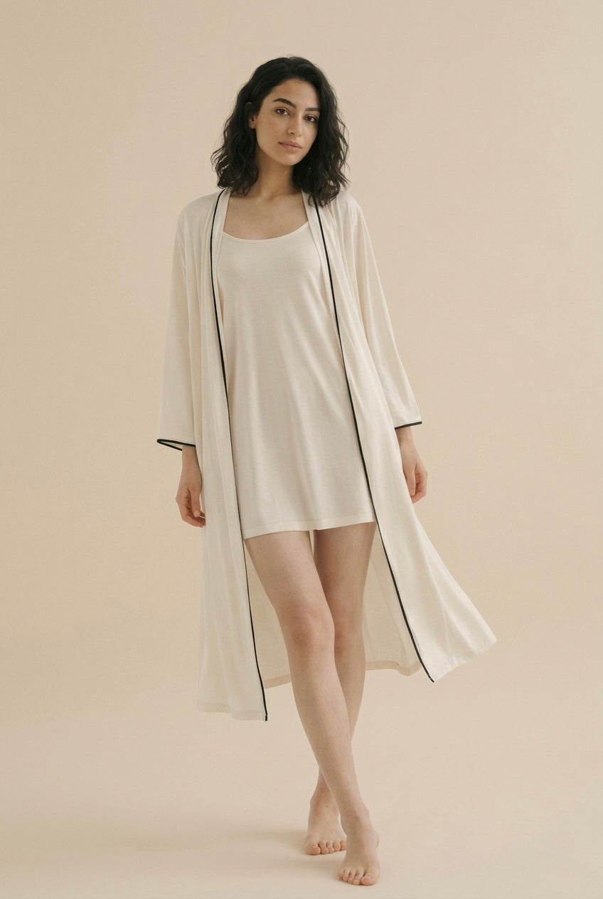 Women's TENCEL Modal Robe with Dress | Minoa Luxury Loungewear UAE
